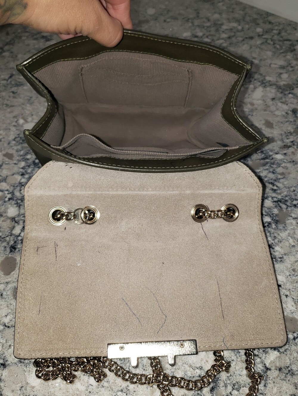 Furla Bella Mini Olive Green Crossbody Bag - Picture 13 of 15